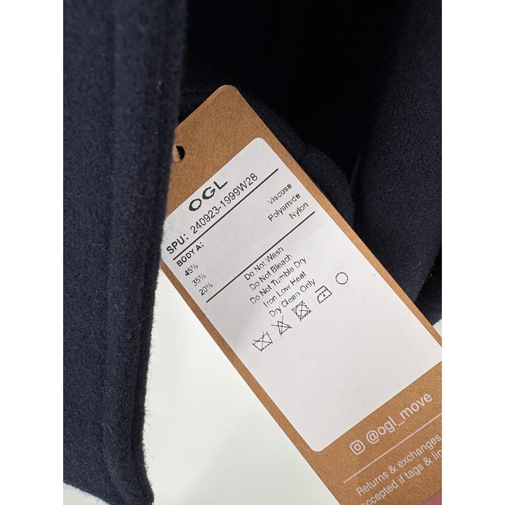 OGL Jacket Size L Navy Blue Oversized Scarf Jacket CashSoft Pockets Coat NEW - Picture 6 of 16
